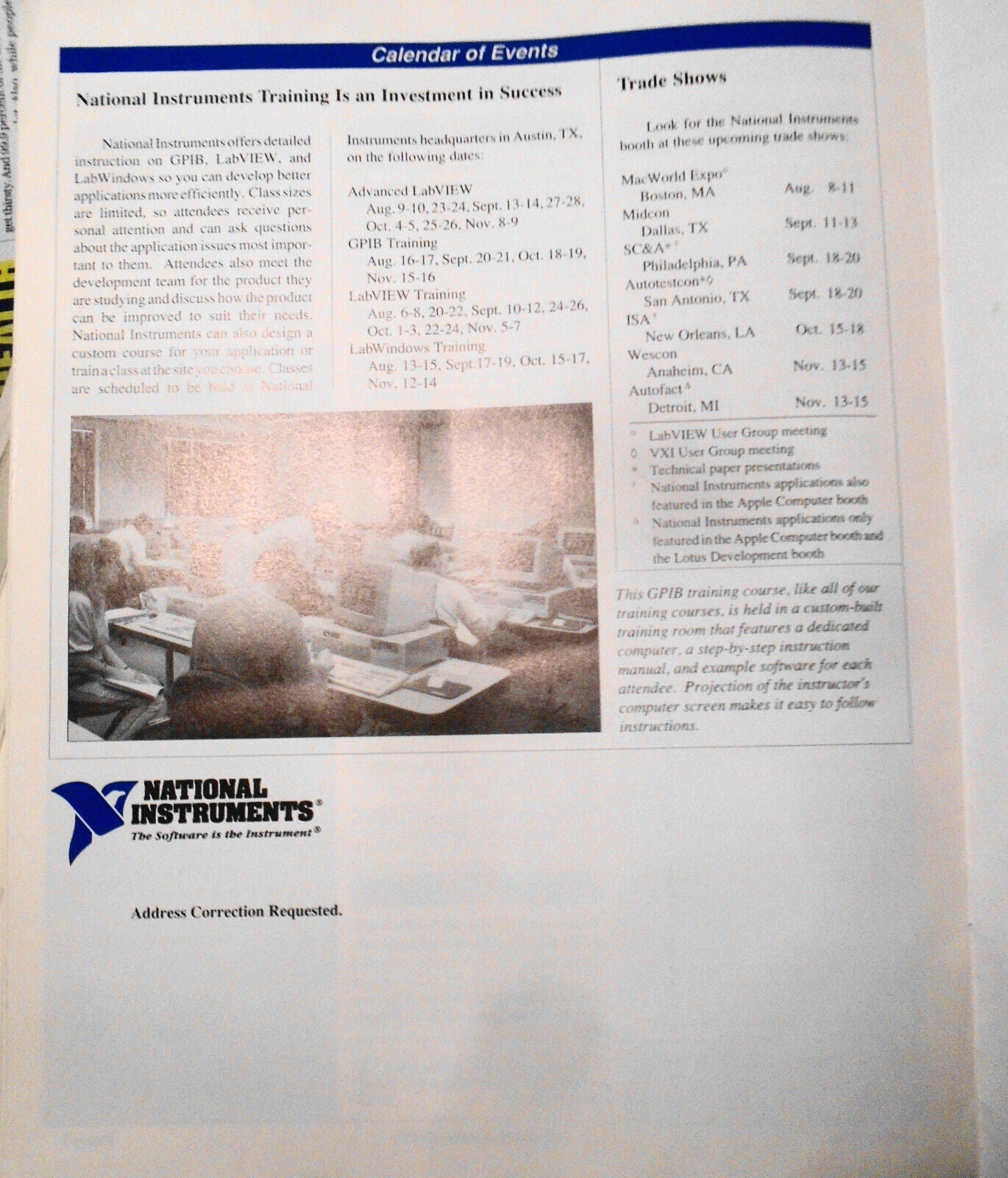 Instrumentation Newsletter, by National Instruments - August 1990, Vol. 2, N. 3