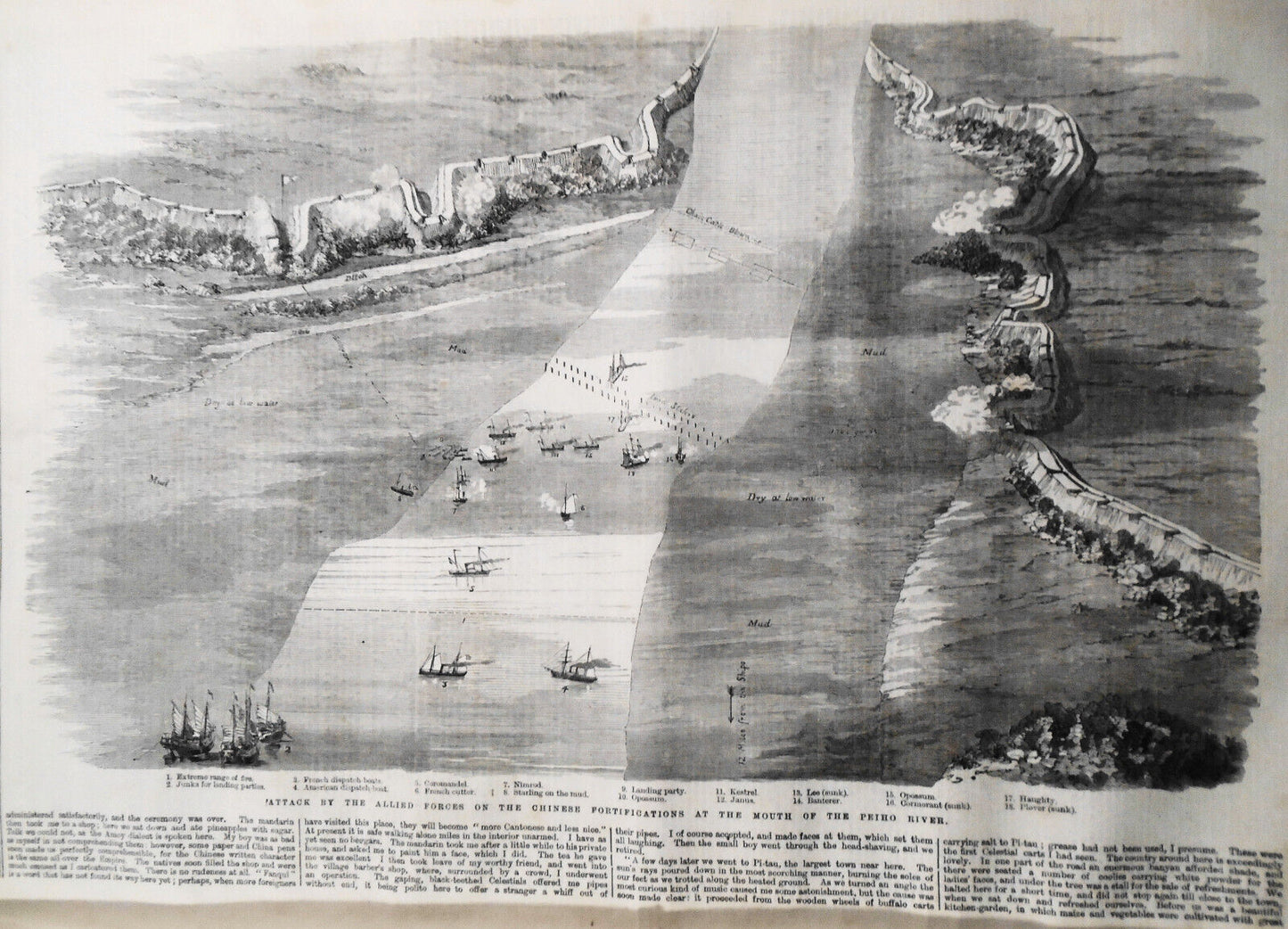 Illustrated London News, 9/24/1859 - Attack on Chinese fortifications at Peiho