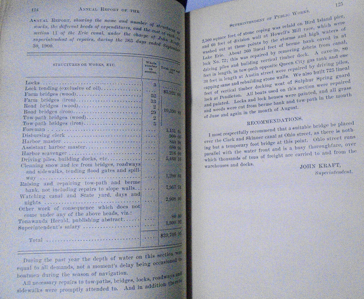 Annual Report Of The Superintendent Of Public Works On Canals New York, for 1900