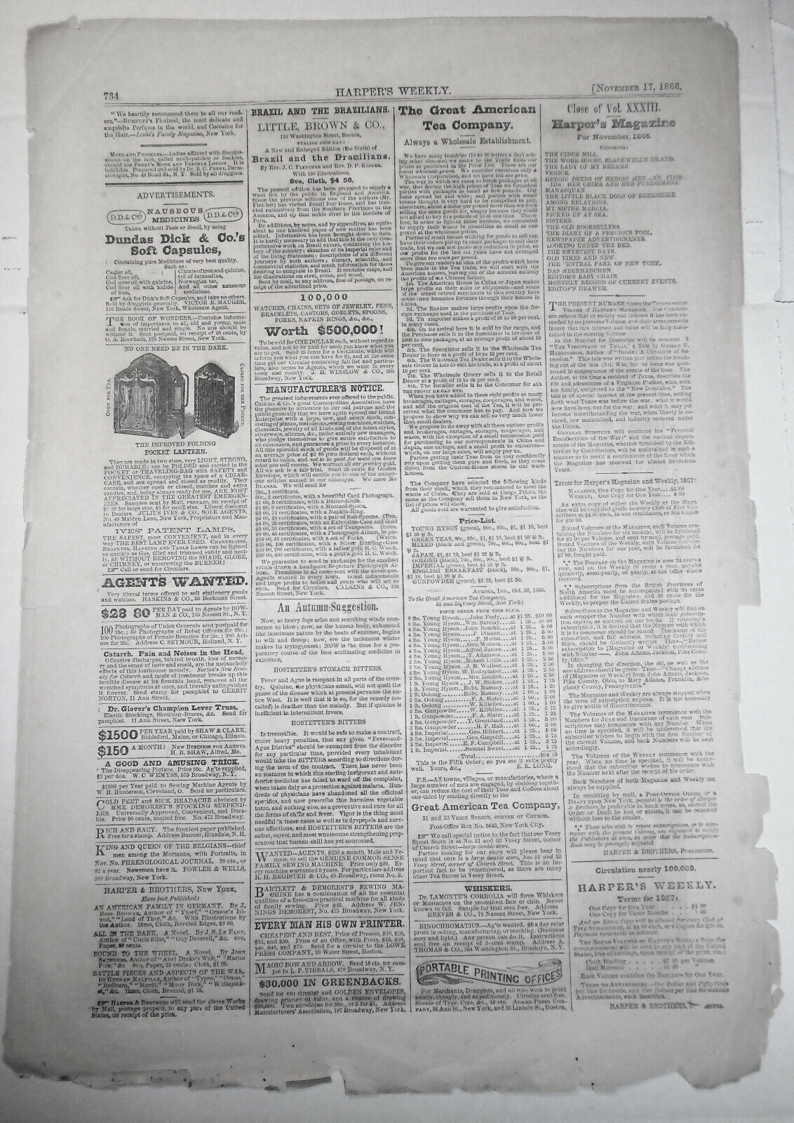 Street Music - The Organ Grinder. (Drawn By C. G. Bush) - Harper's Weekly 1866