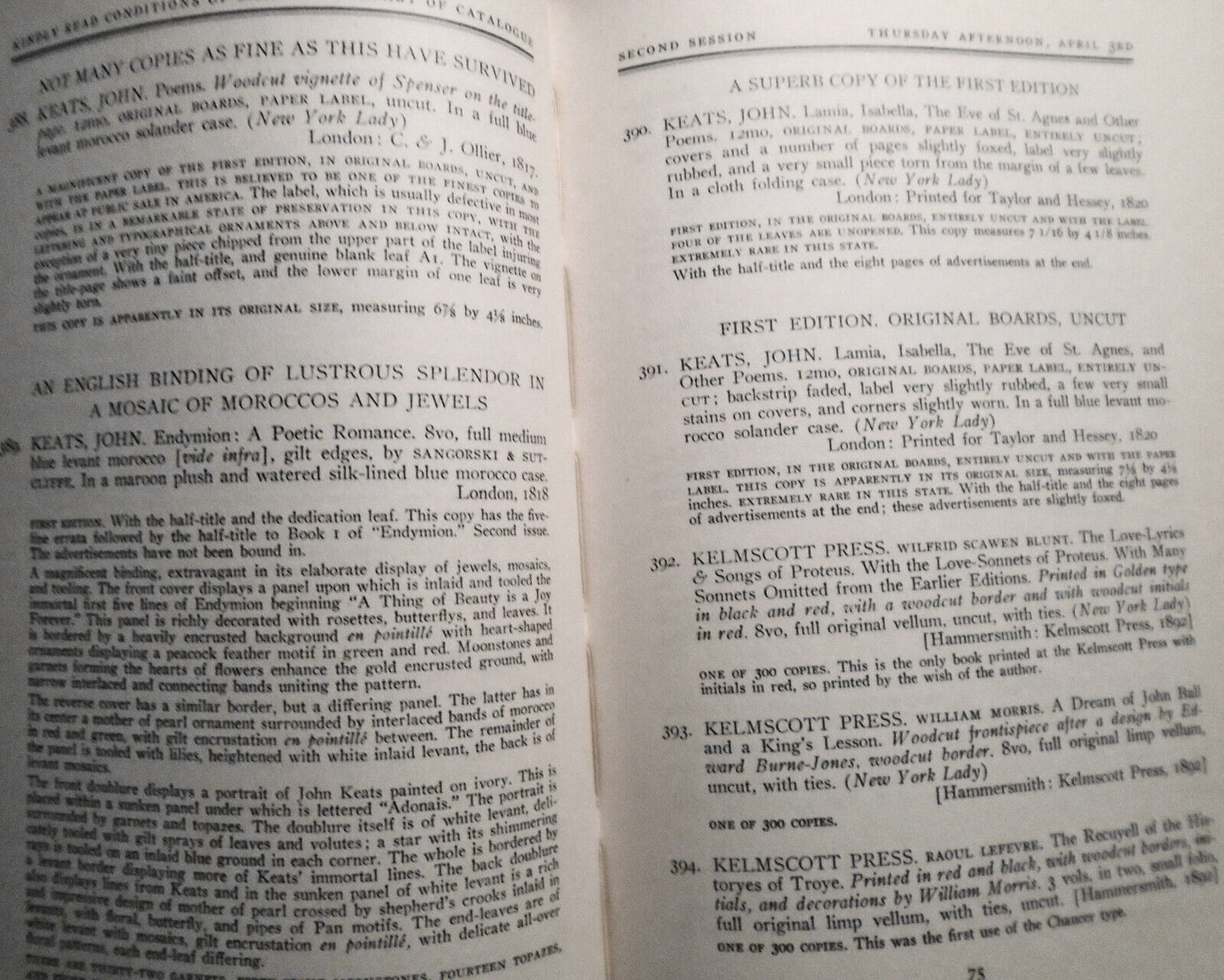 George Washington's Copy Of Chesterfield's Letters. Parke-Bernet 1941
