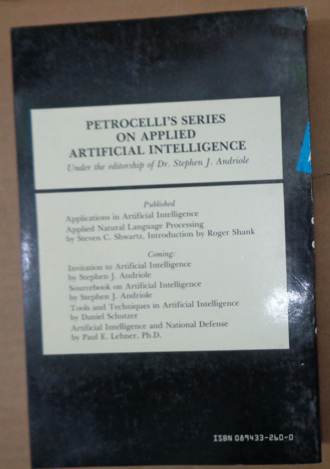 Applied Natural Language Processing, by Steven P. Shwartz. 1987. Softcover