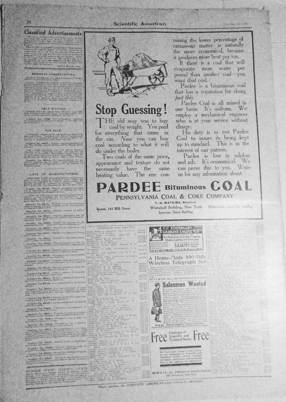 Scientific American January 8, 1910 - Complete Original Issue.