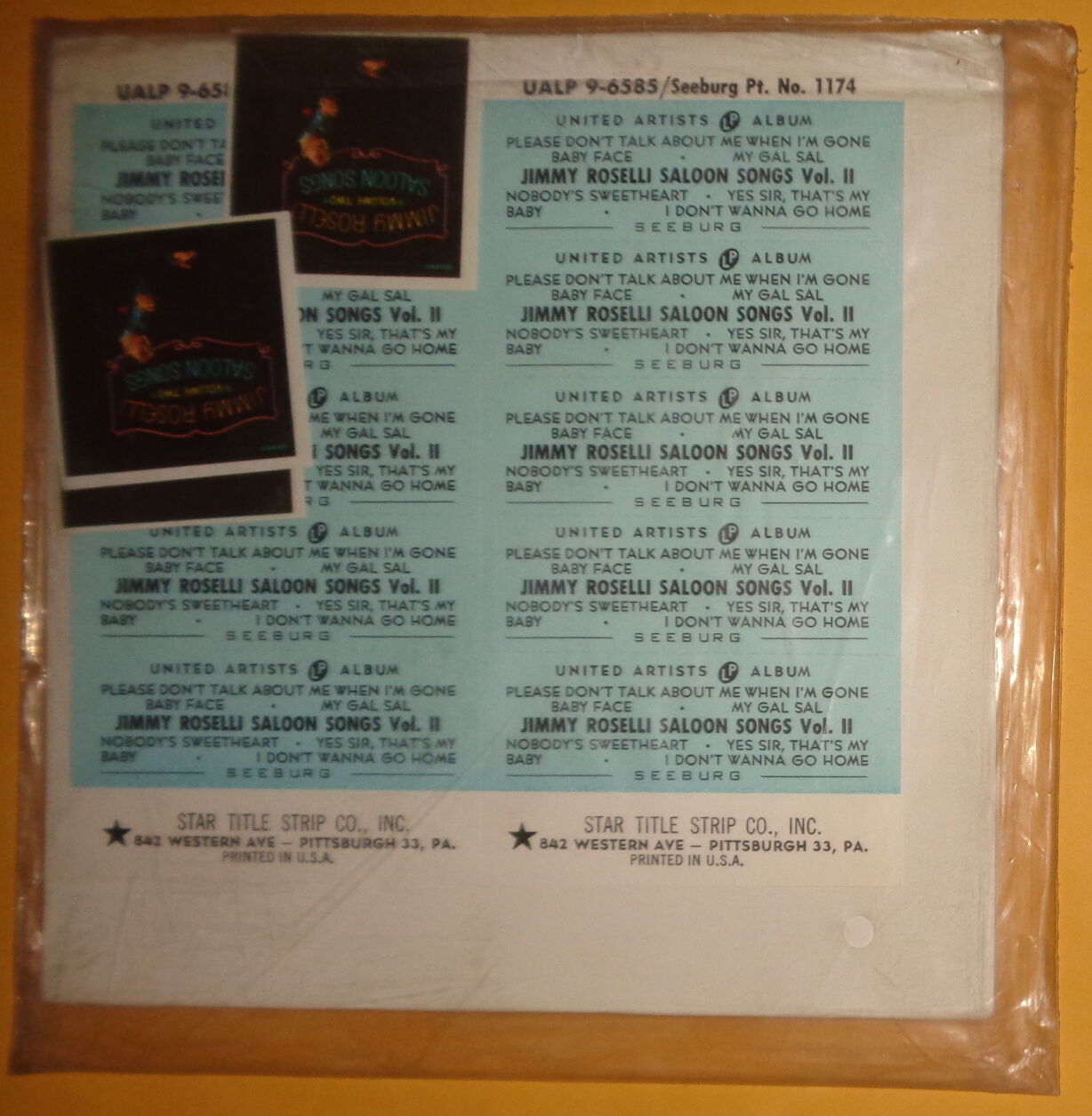Jimmy Roselli - Saloon songs Volume two - Mini Album SEALED - MINT. UALP 9-6585