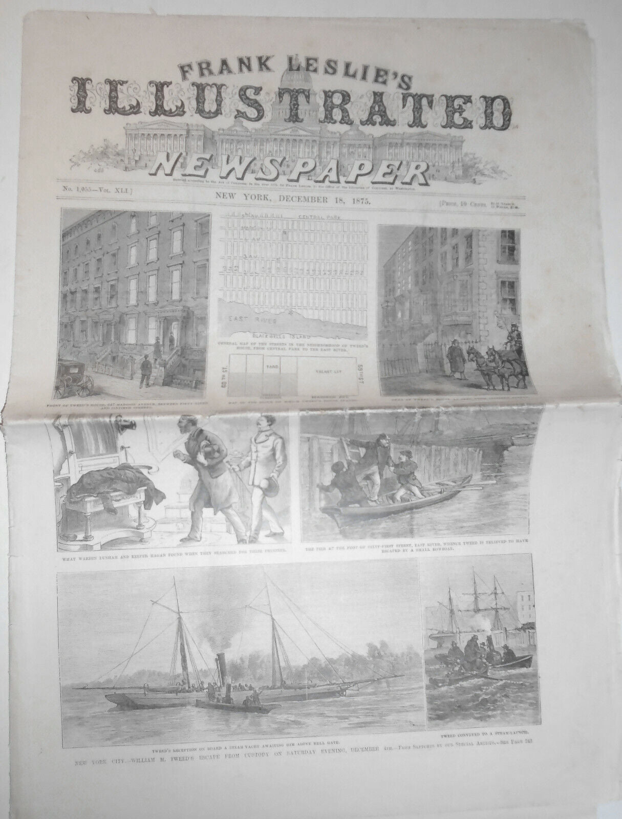 Frank Leslie's Illustrated Newspaper Dec 18, 1875 - Tweed's Escape, Evangelists