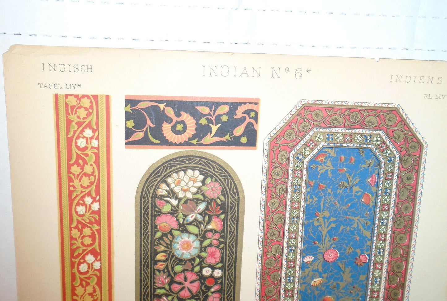 1868 Indian Nos. 6, 6* & 5* - Three Lithographs from The Grammar of Ornament