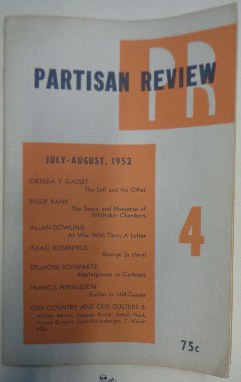 Partisan Review, July-August 1952 - Delmore Schwartz, Ortega Y Gasset, et al
