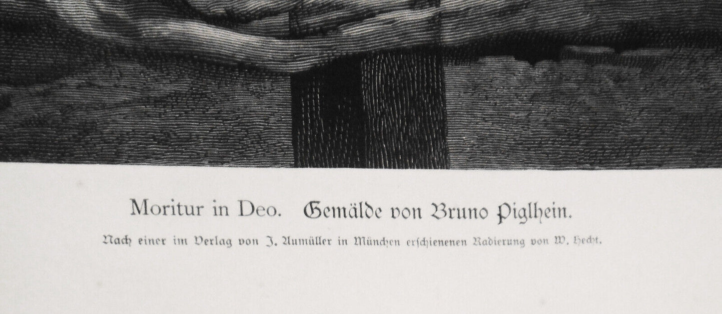 Moritur in Deo, by Bruno Piglhein -- 1882 original