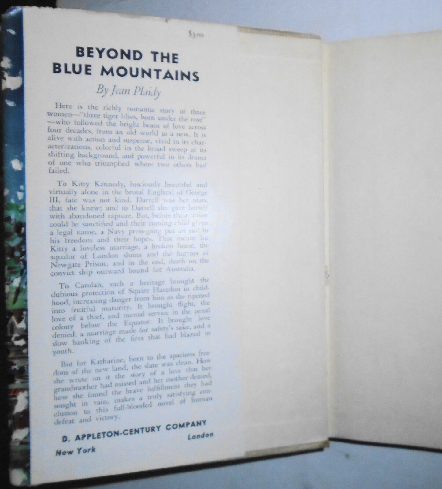 Beyond The Blue Mountains, by Jean Plaidy (Hardcover, 1947) 1st Edition, 1st ptg