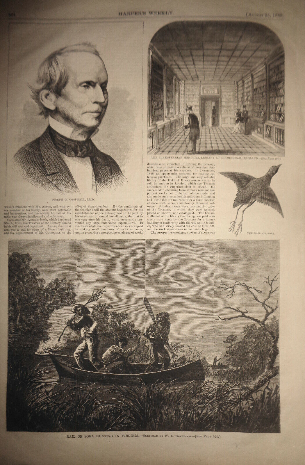 HARPER'S WEEKLY - Aug 15, 1868 original issue - Thomas Nast "Reconstruction"