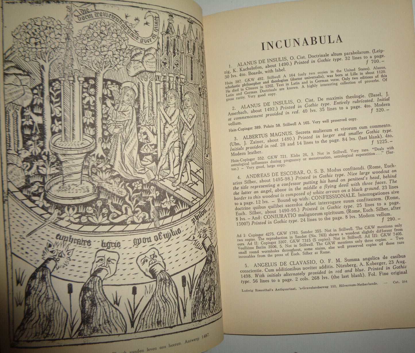 INCUNABULA AND POSTINCUNABULA.. 100TH ANNIVERSARY LUDWIG ROSENTHAL'S ANTIQUARIAT