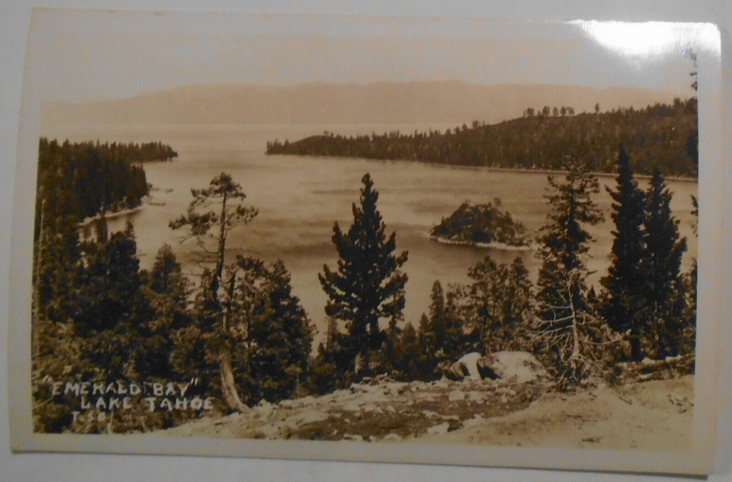 Lake Tahoe : 3 RPPC Antique Photo Postcards lot