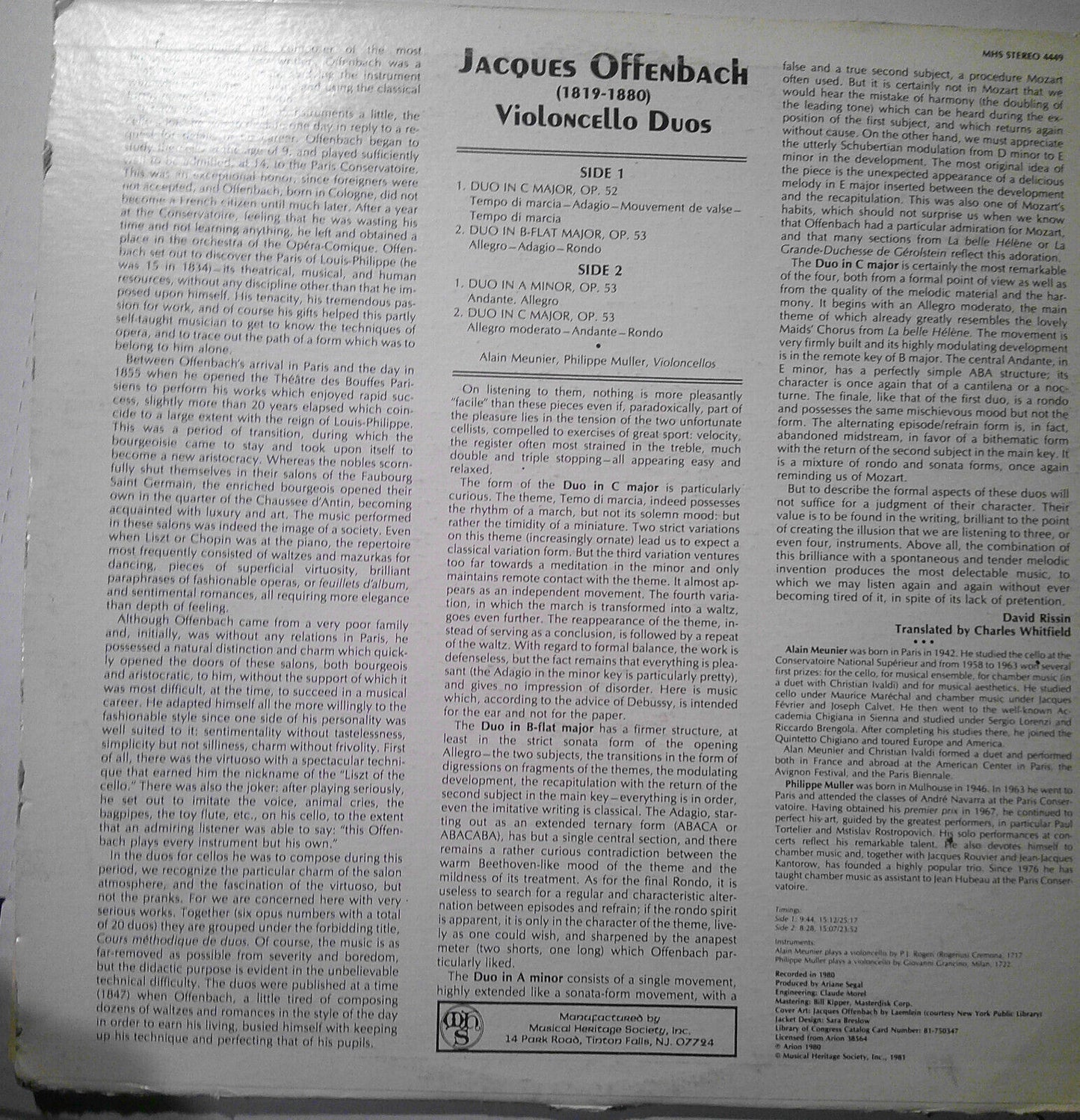 4 violin & cello vinyl LPs lot : Milstein, Szigeti, Meunier, de Sarasate, et al