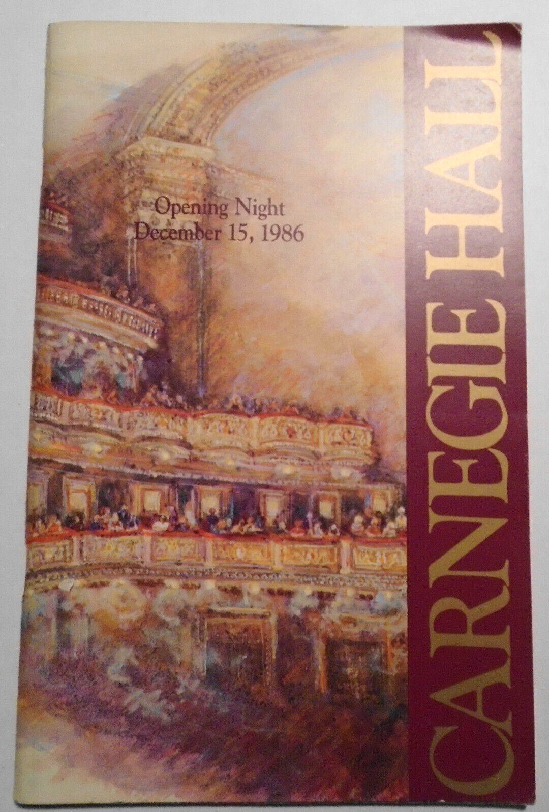 Carnegie Hall Gala Reopening Stagebill 1986: Mehta Horne Sinatra Stern Duchin..