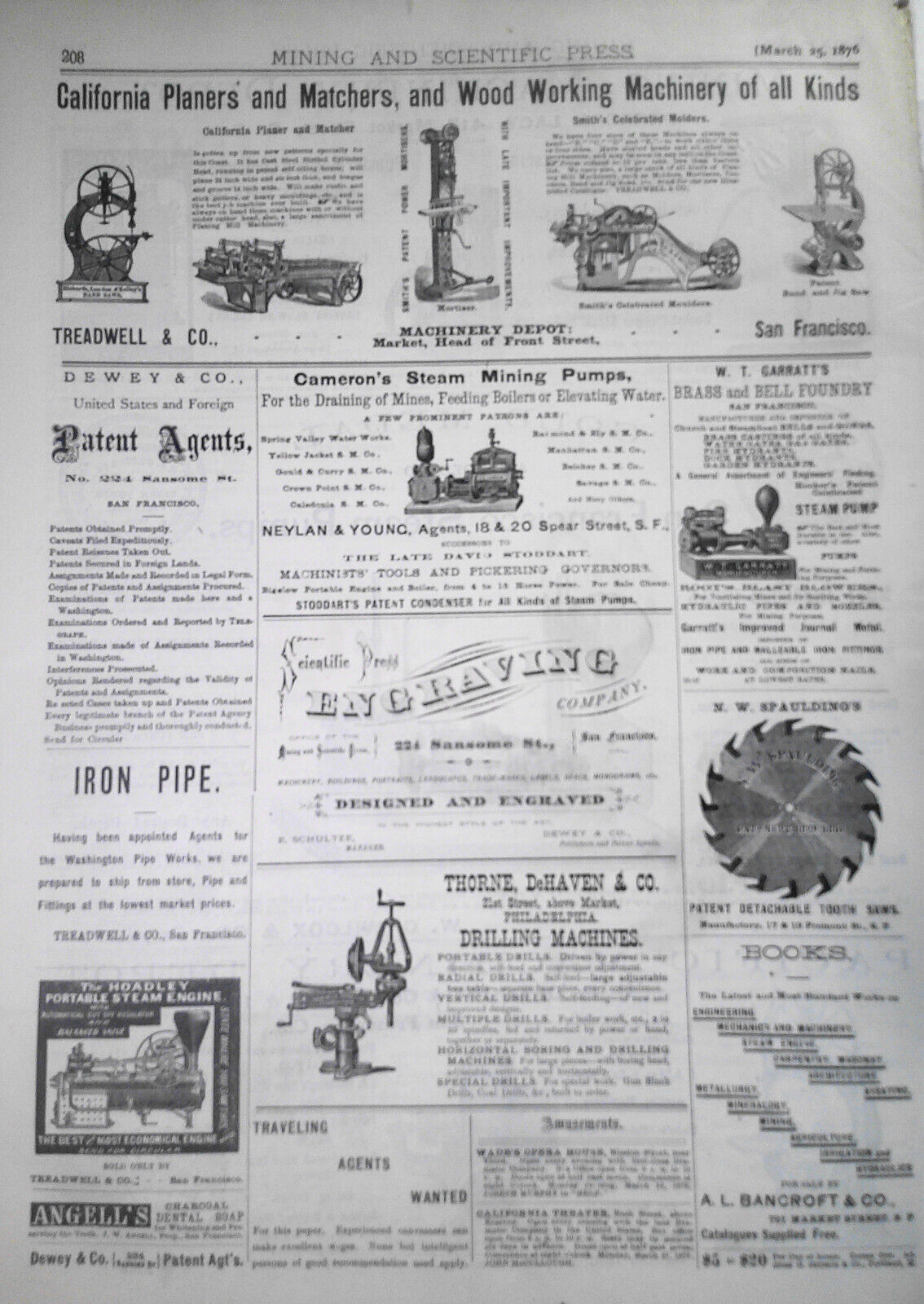 Mining and Scientific Press, March 25, 1876. Glacial Epoch; Aluminum Uses; etc