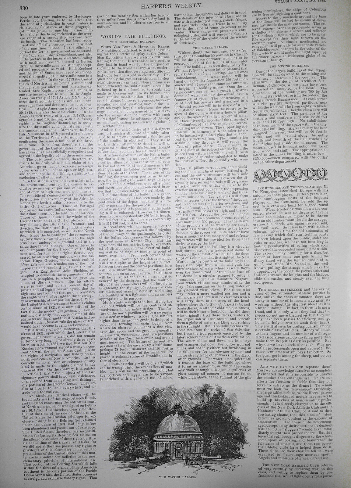 Harper's Weekly May 2, 1891. Australia; Manipuri; Henry James; Central Park, etc