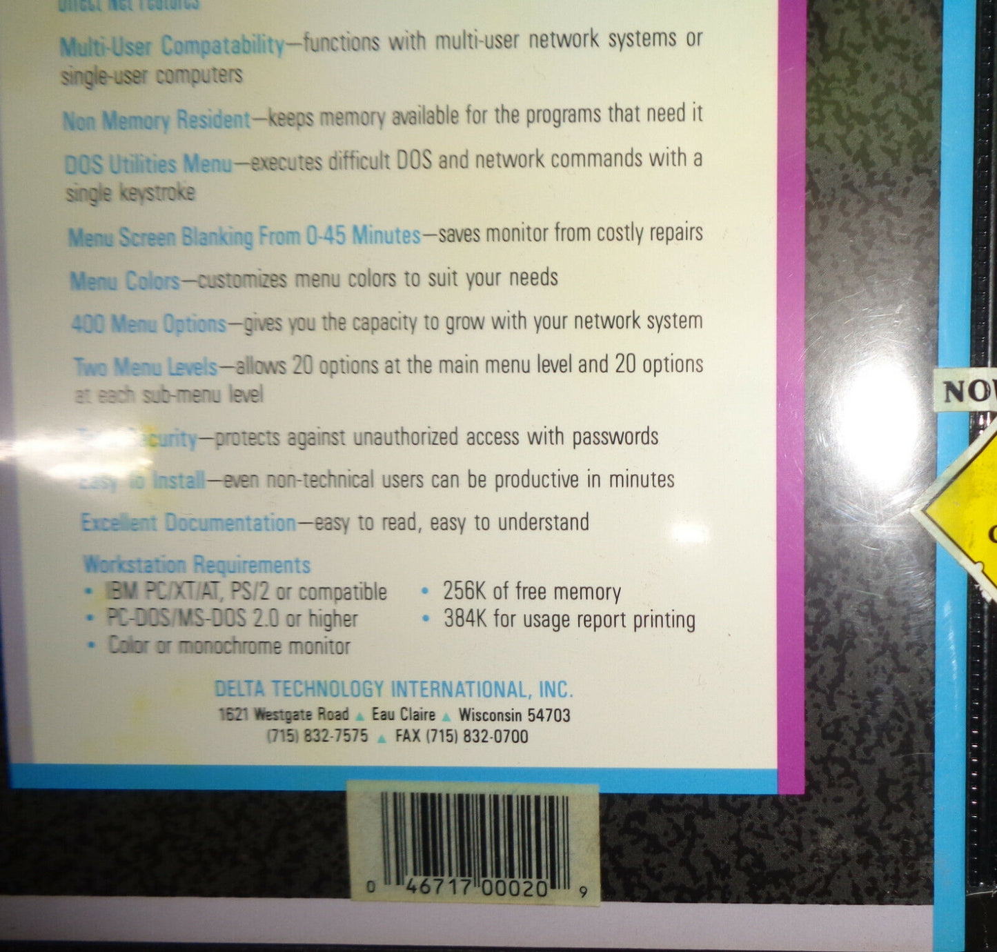 Direct Net: single keystroke network manager software, by Delta Technology 1987