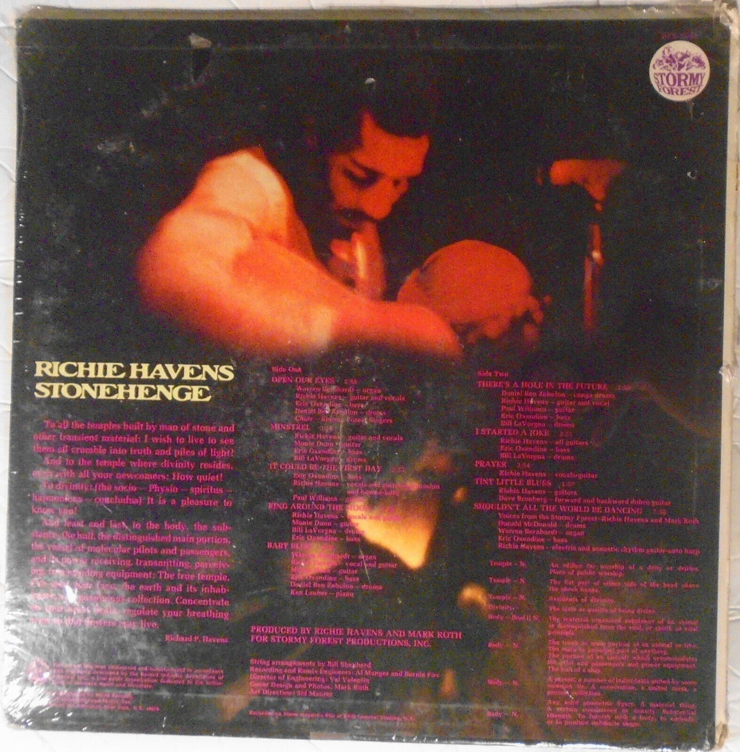 Richie Havens : Stonehenge - SEALED vinyl LP - 1969 - Stormy Forest SFS-6001