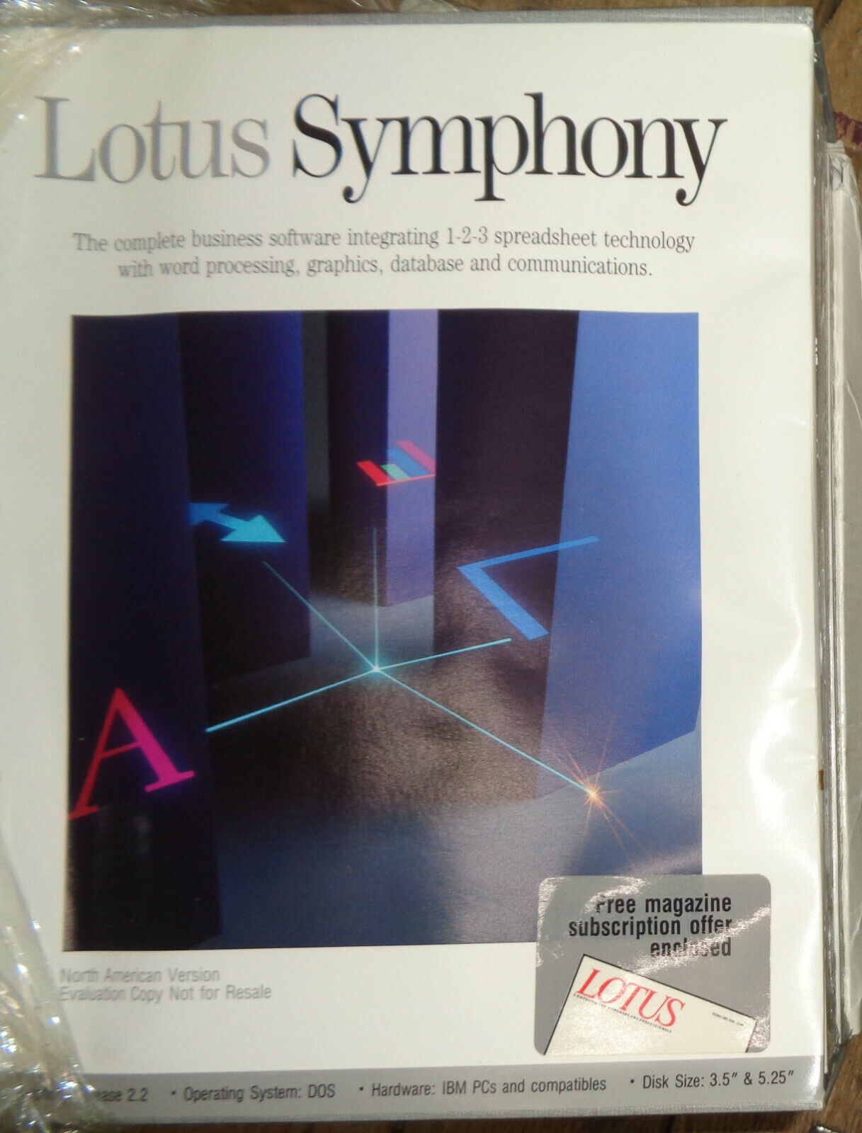 Lotus Symphony, Release 2.2, 1990. Dual media 5.25 & 3.5 inch. Complete, unused