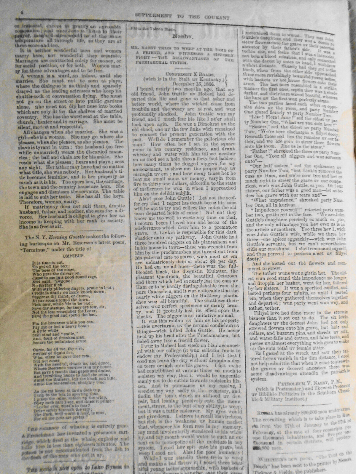 Supplement To The Connecticut Courant, January 12, 1867