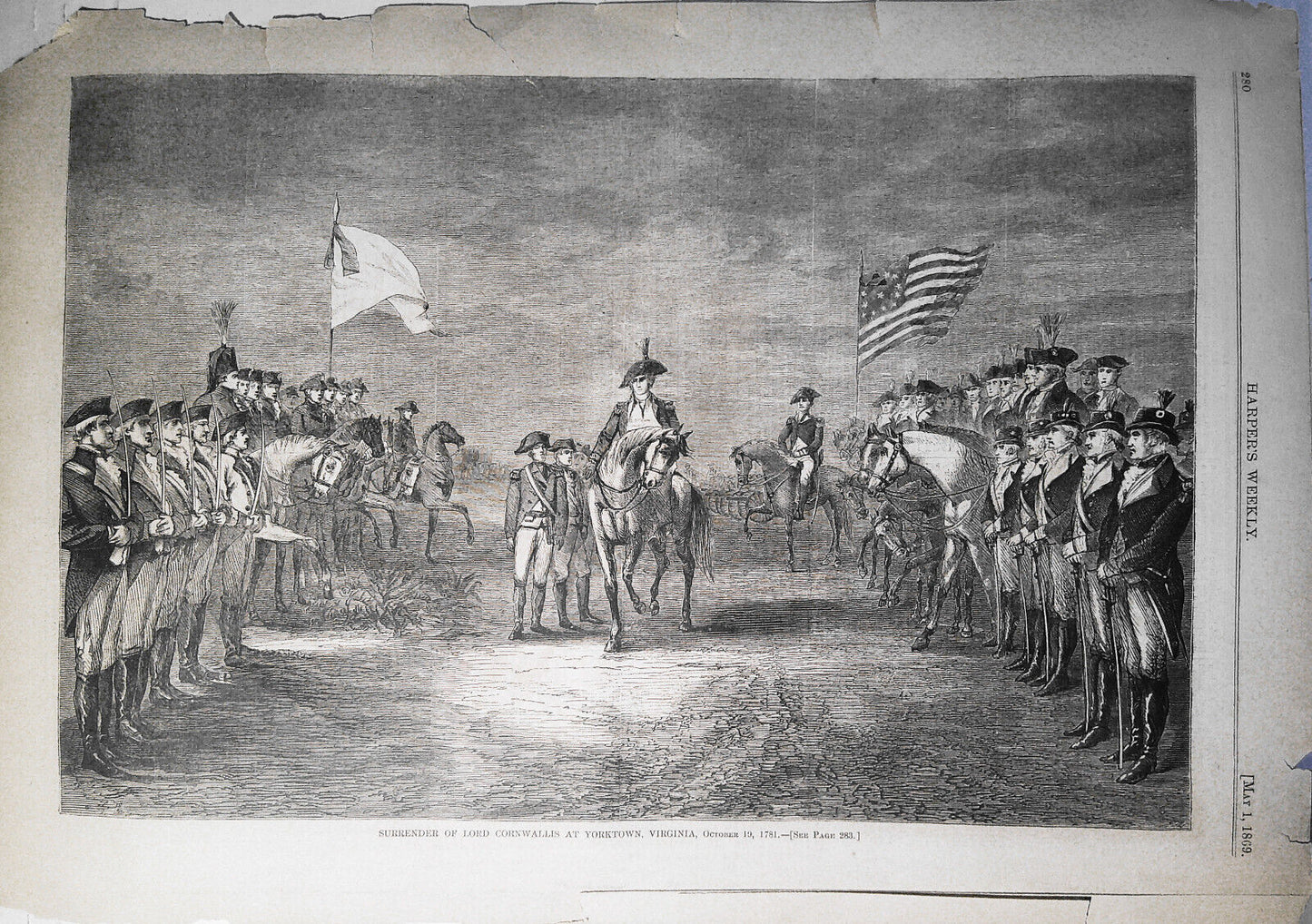 "Surrender of Lord Cornwallis at Yorktown, Virginia, October 19, 1781" - HW 1869