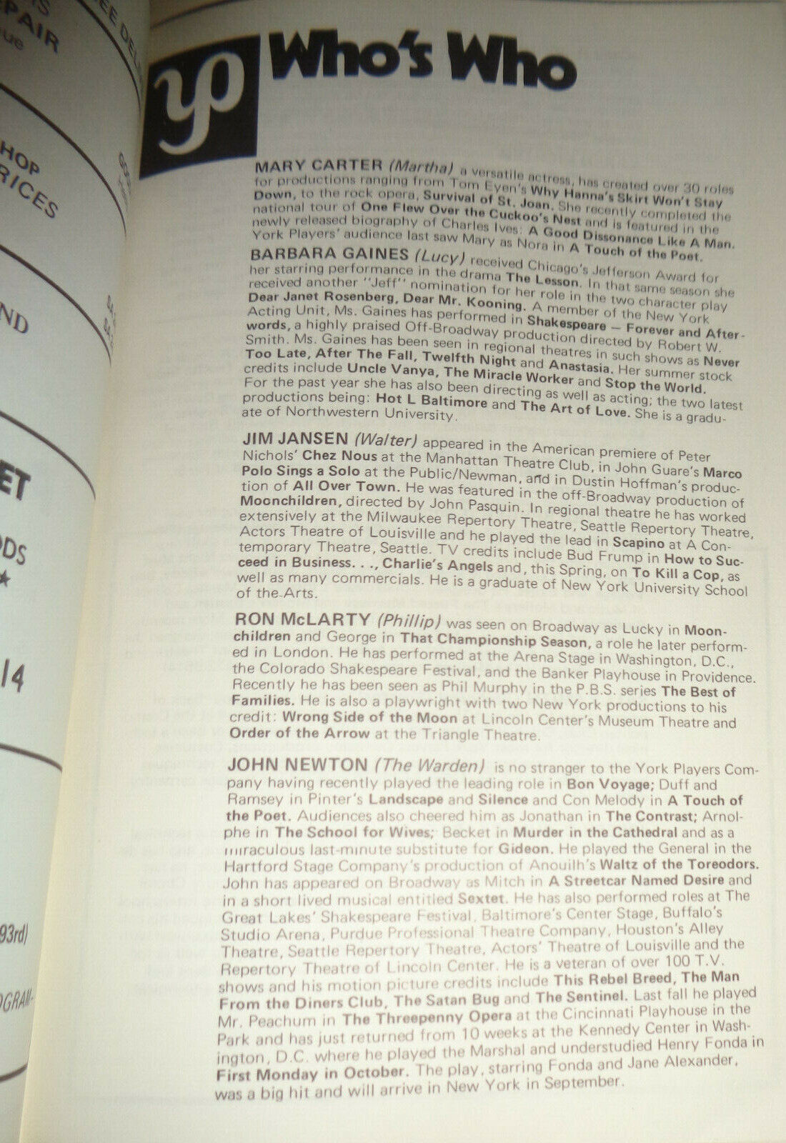 GALLOWS HUMOR - THE YORK PLAYGOER - 1978