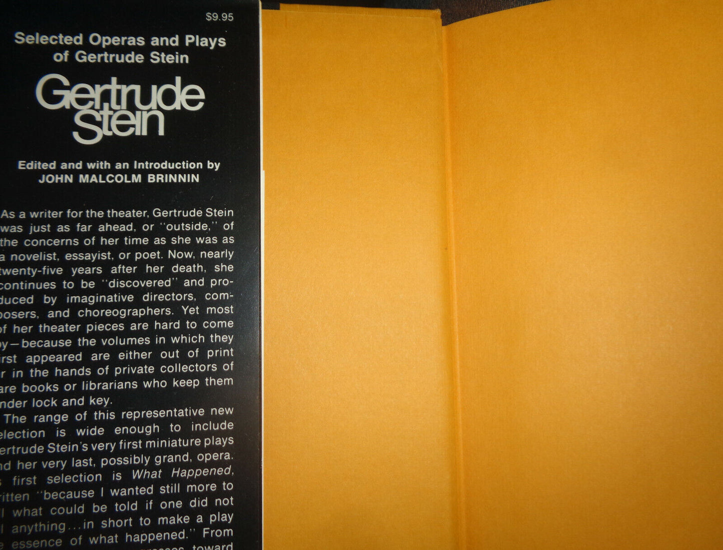 Selected Operas and Plays of Gertrude Stein, ed John Brinnin. 1st edition 1970
