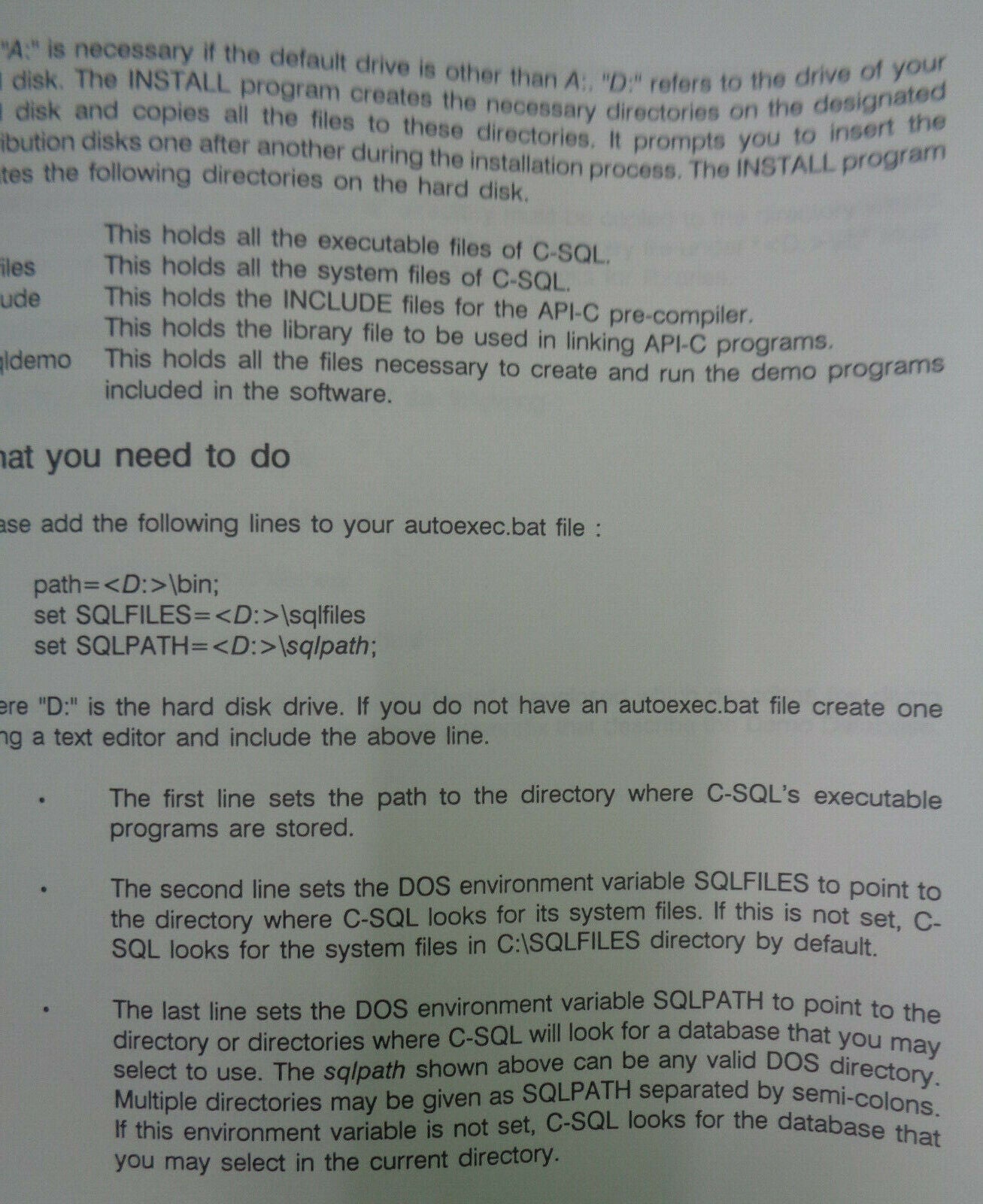 C-SQL, for DOS, by Coromandel - Beta Release 1989. 4 Manuals, 3 floppies (5 1/4)