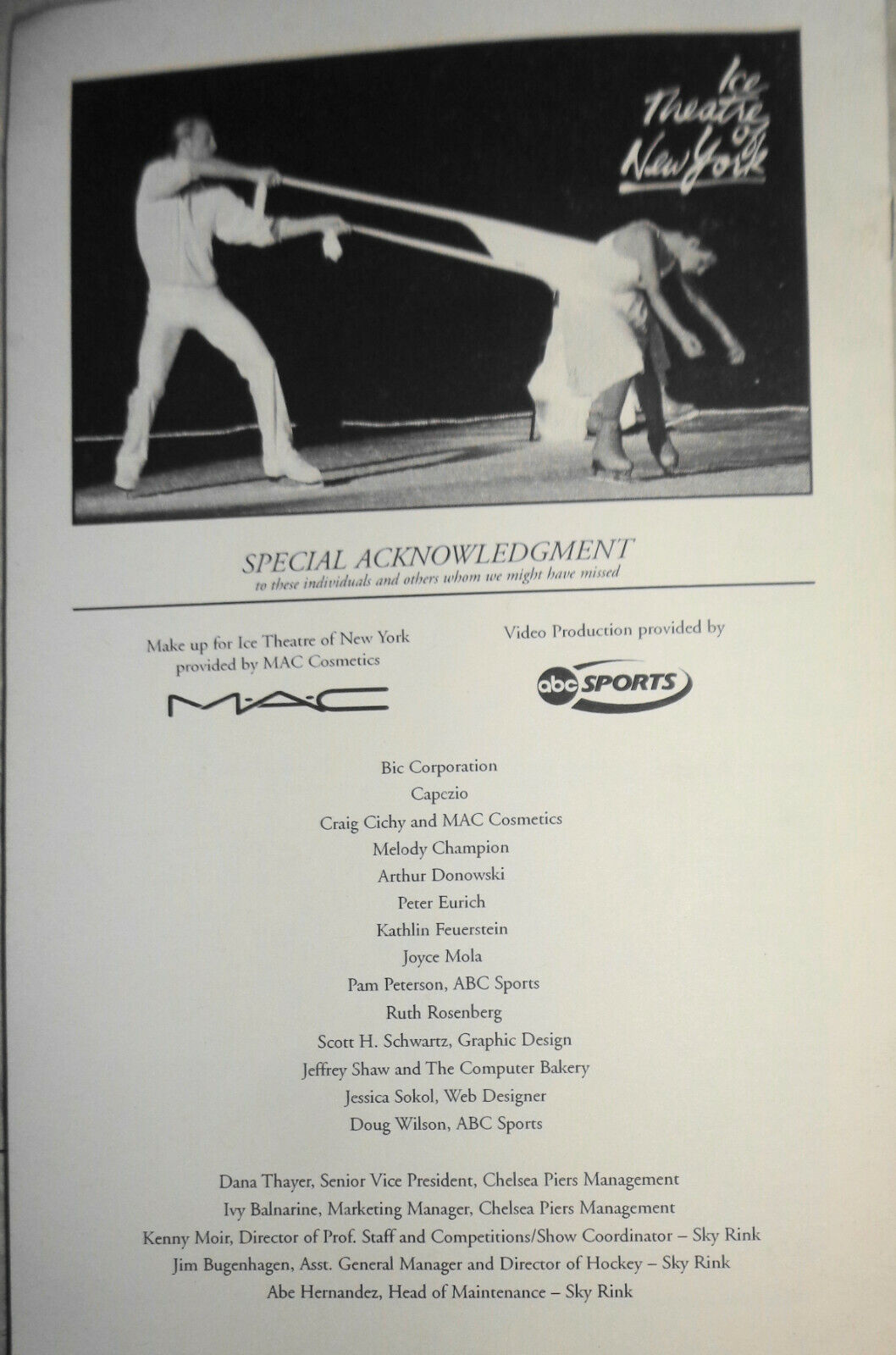 ICE THEATRE OF NEW YORK - PROGRAM - OCT, 17, 19, 20, 21, 2005