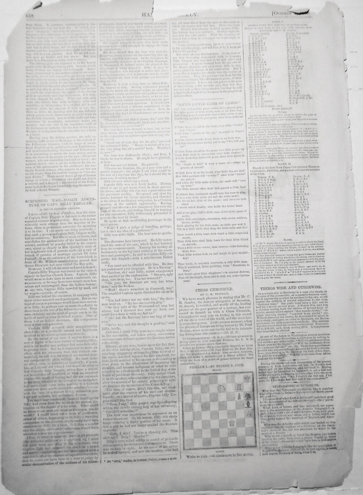 Boulogne -- Story & 4 Prints - Harper's Weekly - October 2, 1858 Original