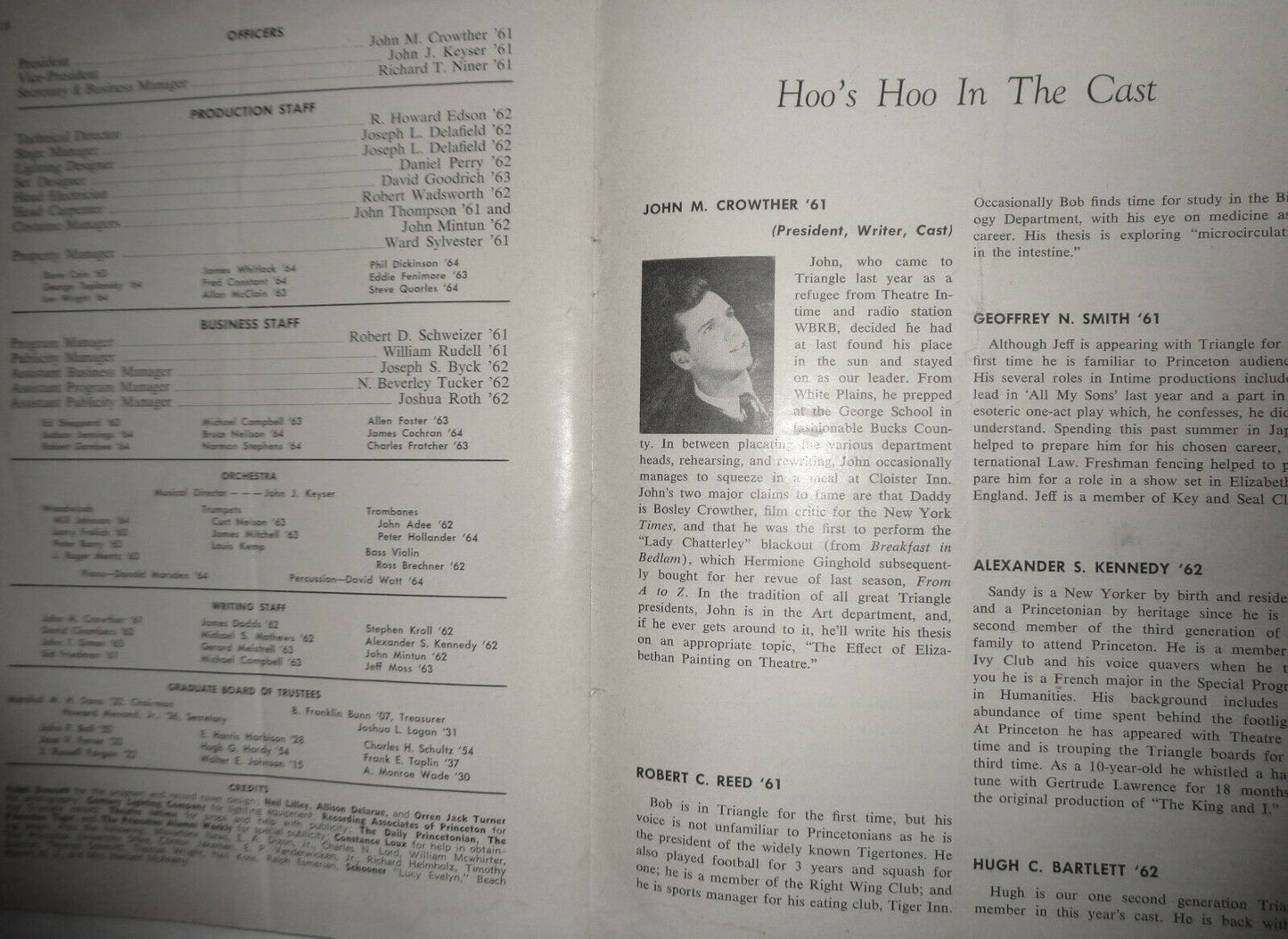 A MIDSUMMER NIGHT SCREAME - PROGRAM - TRIANGLE CLUB OF PRINCETON UNIVERSITY 1960