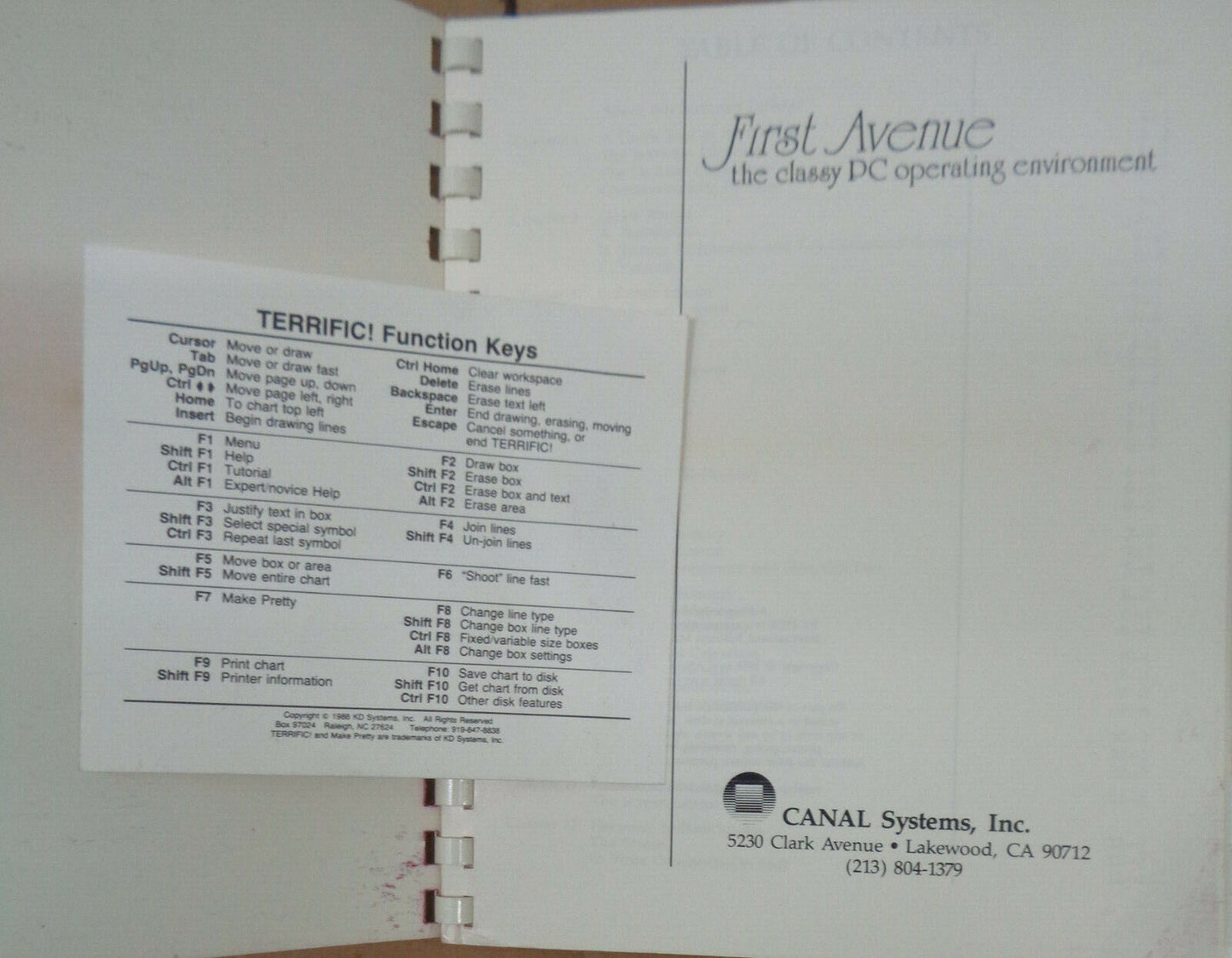 First Avenue - "the classy PC operating environment", by Canal Systems, 1986.