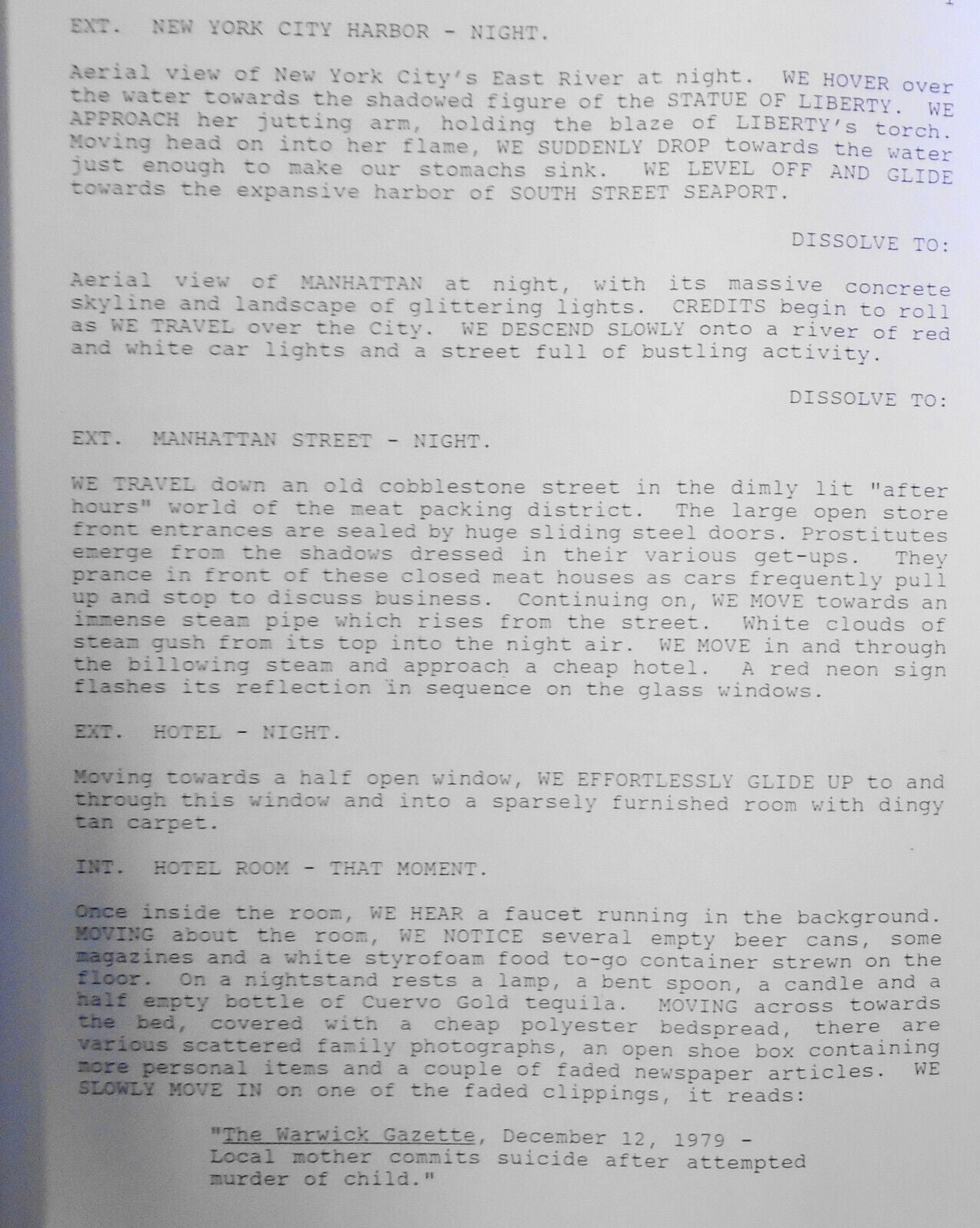 Burn For You, an original screenplay by N. K. Eskridge & Thomas DeHaven