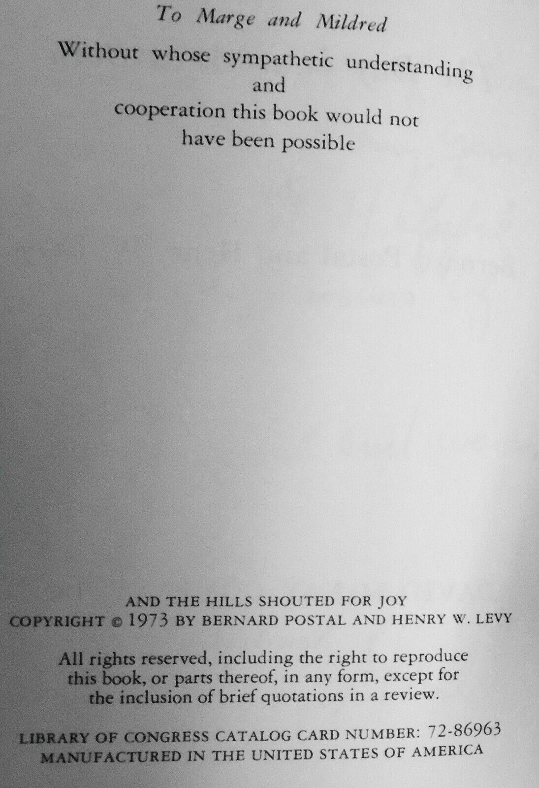 And The Hills Shouted For Joy: The Day Israel Was Born - SIGNED 1st edition 1973
