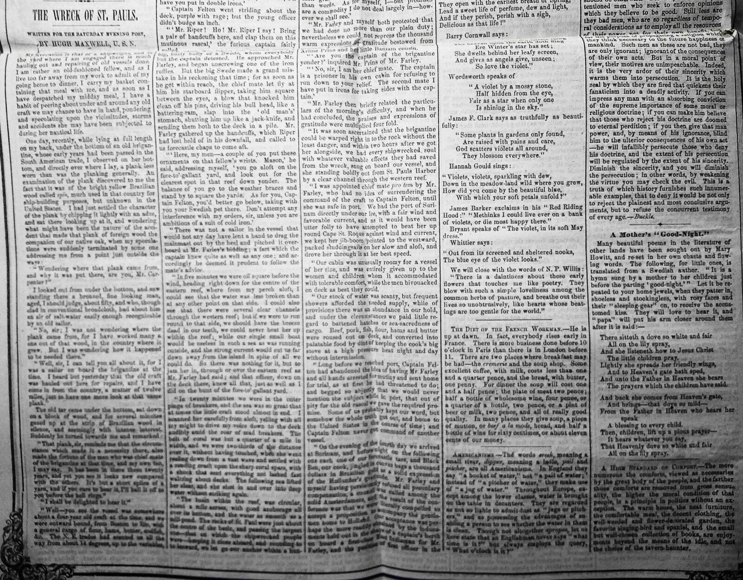 Saturday Evening Post, May 20, 1865 - Capture of Jeff Davis in Feminine Disguise