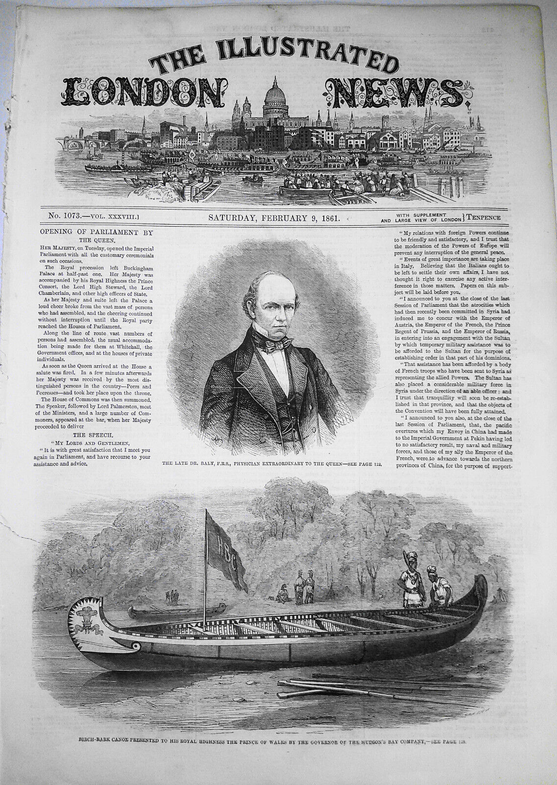 Illustrated London News, February 9, 1861 - Opening of Parliament; Coventry woes