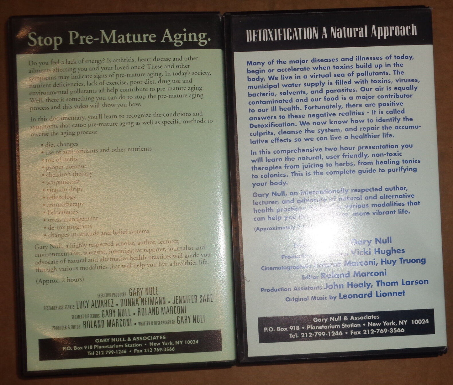 2 GARY NULL VHS tapes: Reversing The Aging Process Naturally + Detoxification