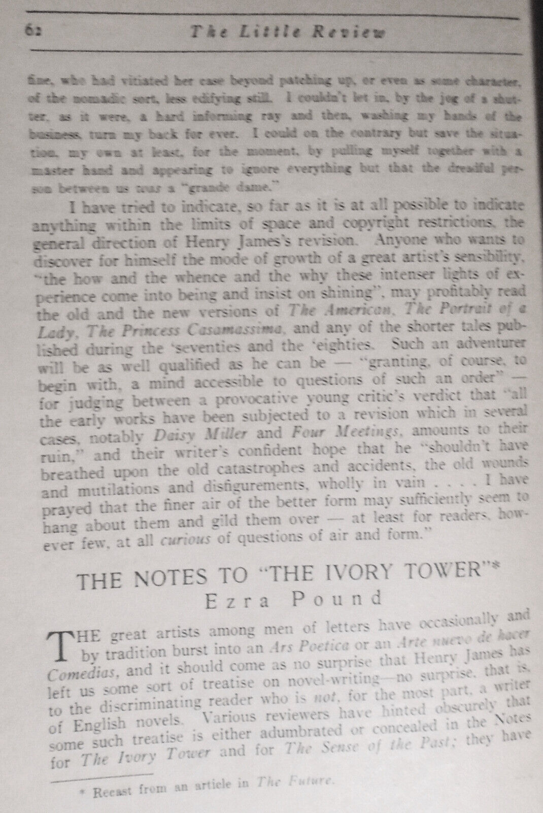 The Little Review, August 1918. Henry James Number, Ezra Pound, T. S. Eliot.