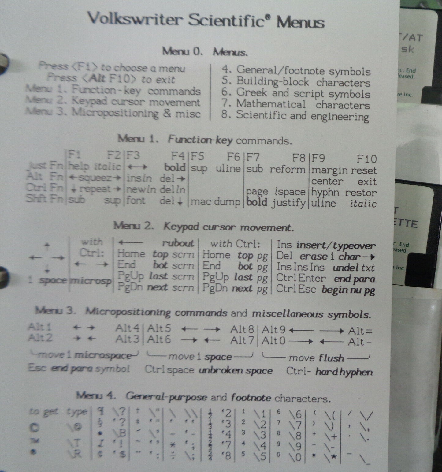 Volkswriter Scientific by Lifetree Software 1984. Science word processor. IBM