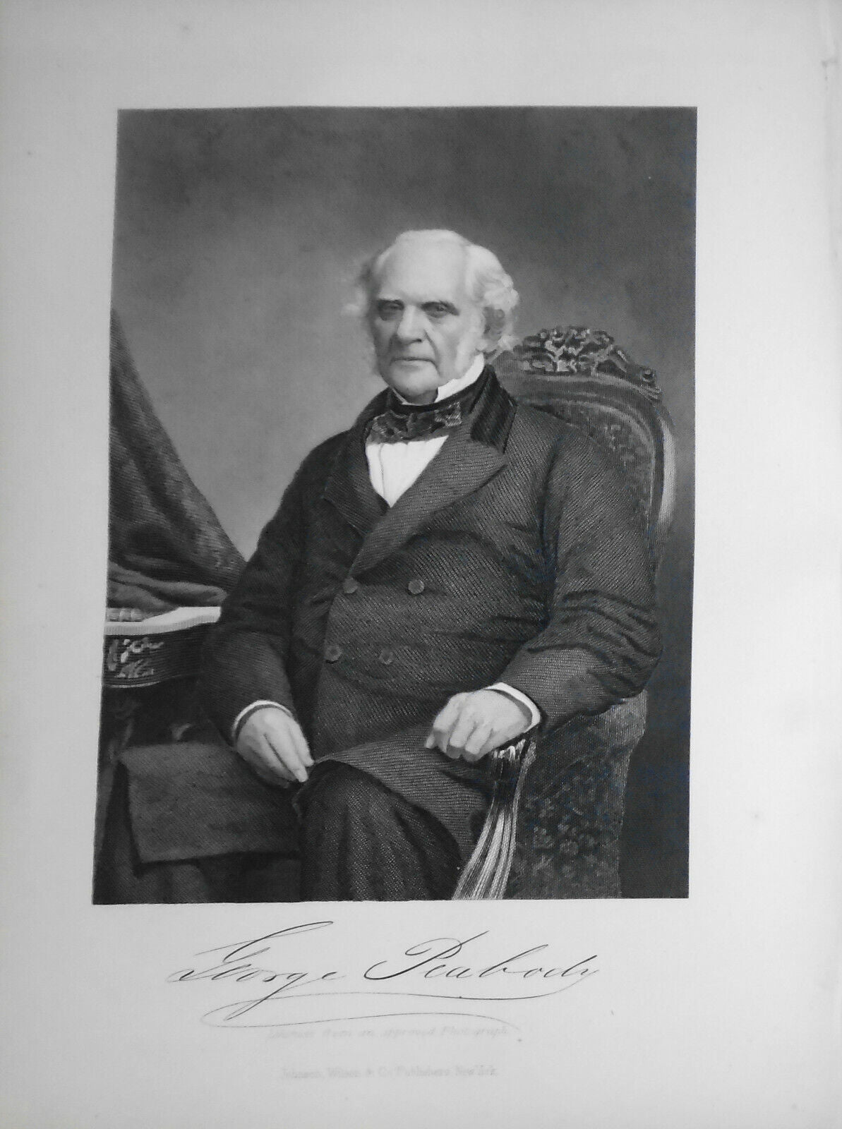 George Peabody -- 1873 engraving - Duyckinck Portrait Gallery