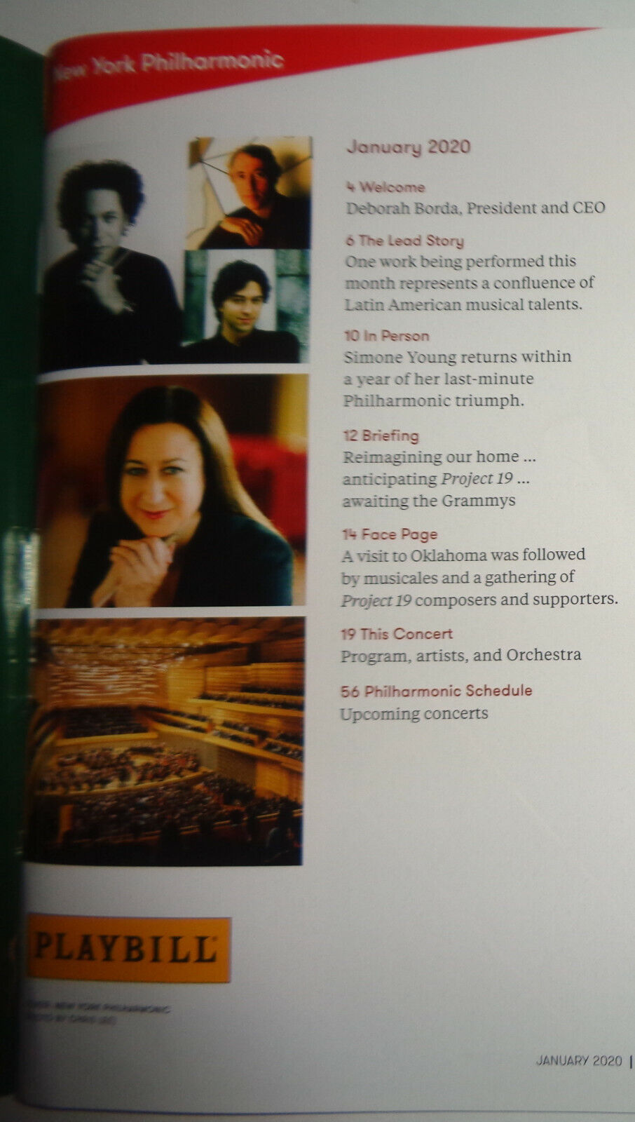NEW YORK PHILHARMONIC PLAYBILL Jan 2020 Daniel Harding conductor Paul Lewis pian