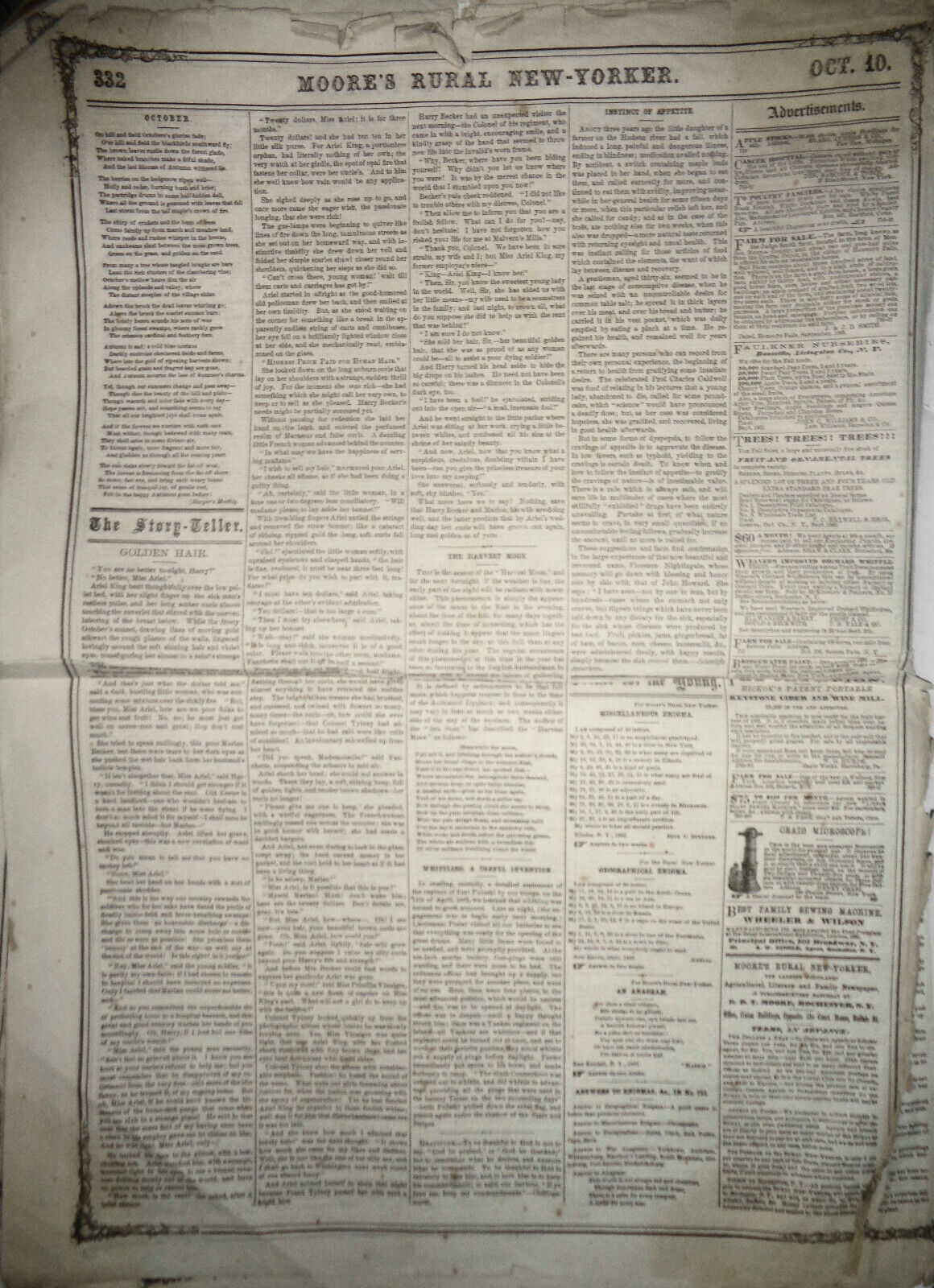 MOORE'S RURAL NEW - YORKER - SATURDAY, OCTOBER 10, 1863 - Civil War