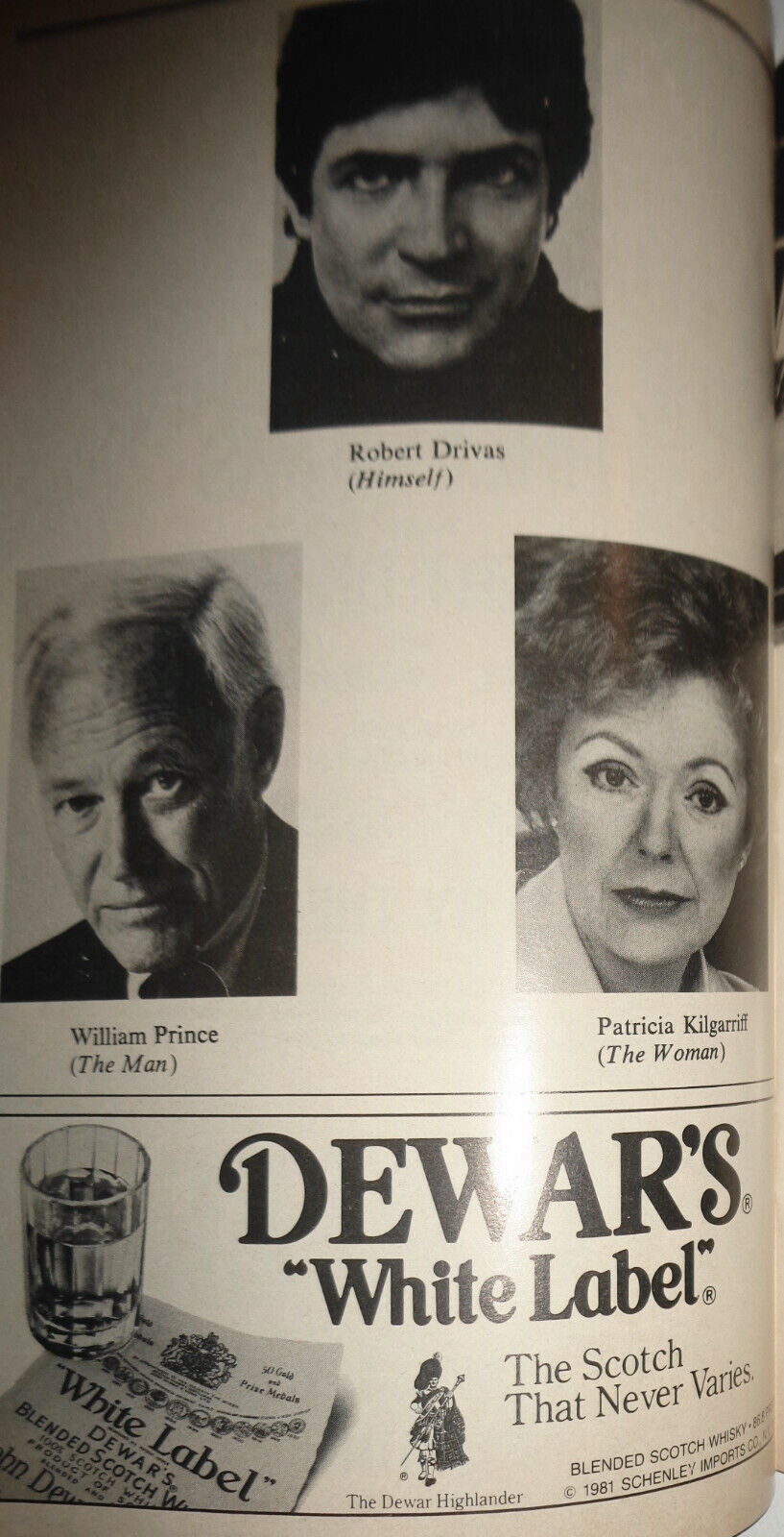 THE MAN WHO HAD THREE ARMS - OPENING NIGHT PLAYBILL : APRIL 5, 1983