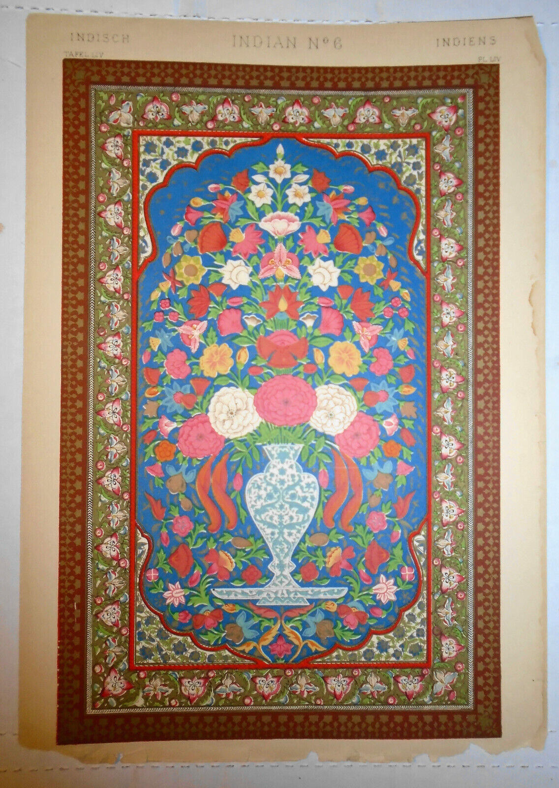 1868 Indian Nos. 6, 6* & 5* - Three Lithographs from The Grammar of Ornament