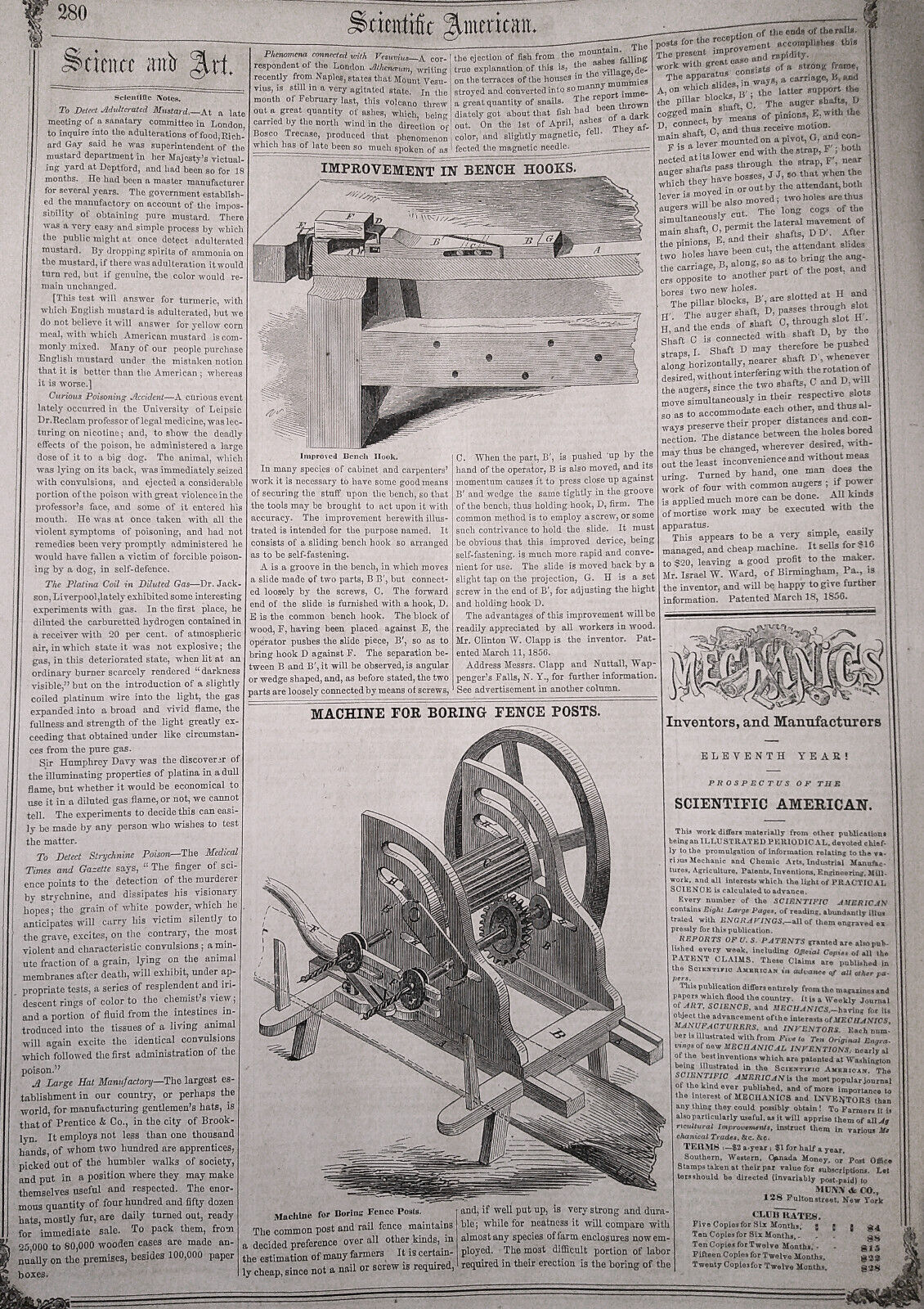 Scientific American, May 10, 1856. Improvements: Mariner's compass; fountain pen