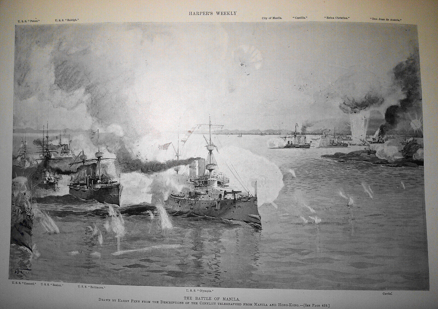 Harper's Weekly May 14 1898 : Battle of Manila, Klondike gold map; Dewey; etc.