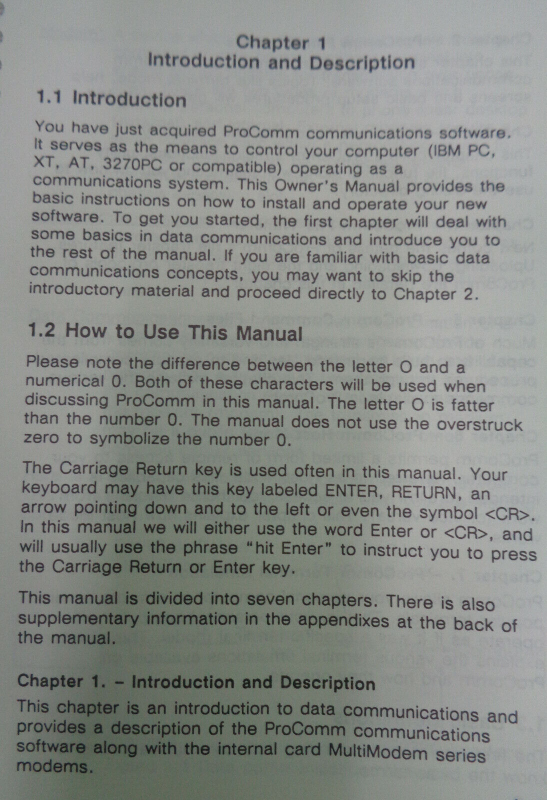 ProComm Software (manual & disk) + MultiModem Manual 1988 by Multi-Tech Systems