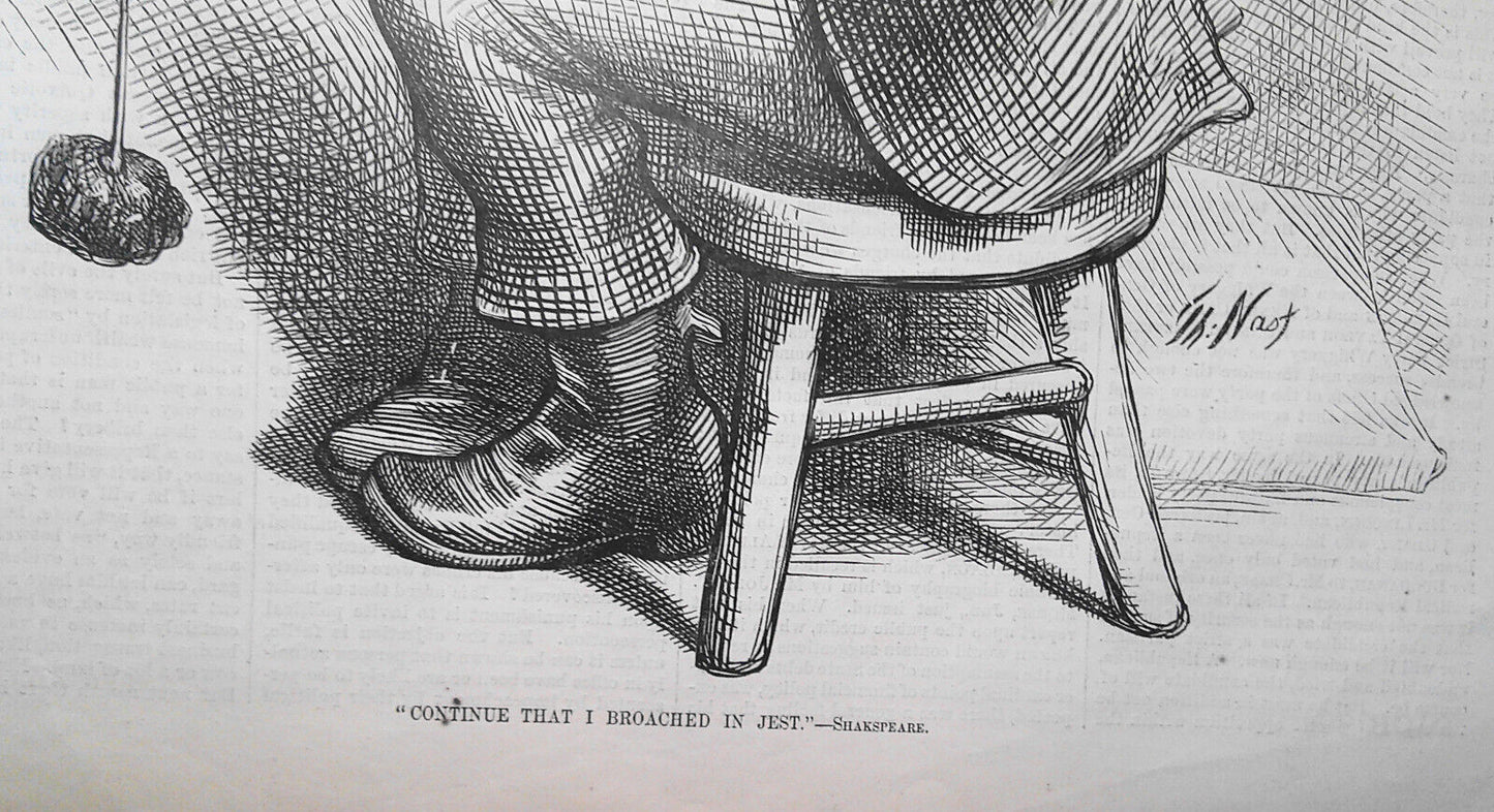 "Continue That I Broached In Jest" by Thomas Nast. Harper's Weekly June 24, 1876
