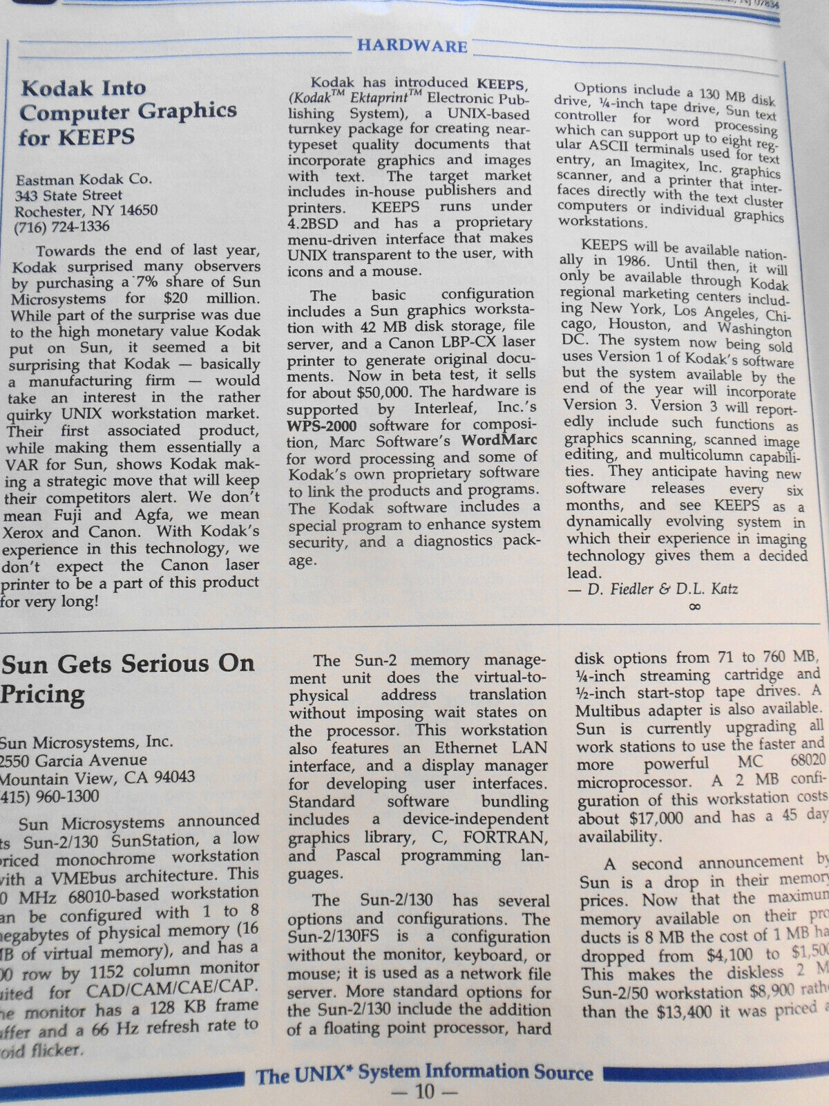 UNIQUE, Vol. 4, No. 3, 1985 - The UNIX System Information Source