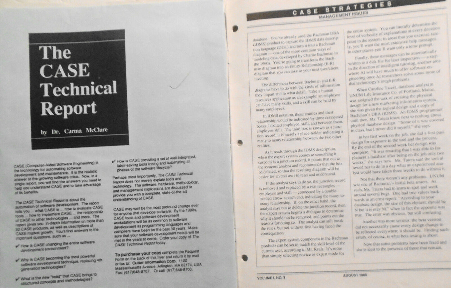 CASE Strategies, August 1989 - Newsletter on Computer Aided Systems Engineering